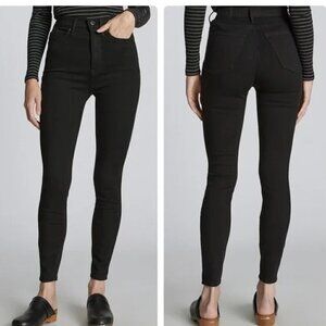Everlane High Rise Black Denim Skinny Jeans 24